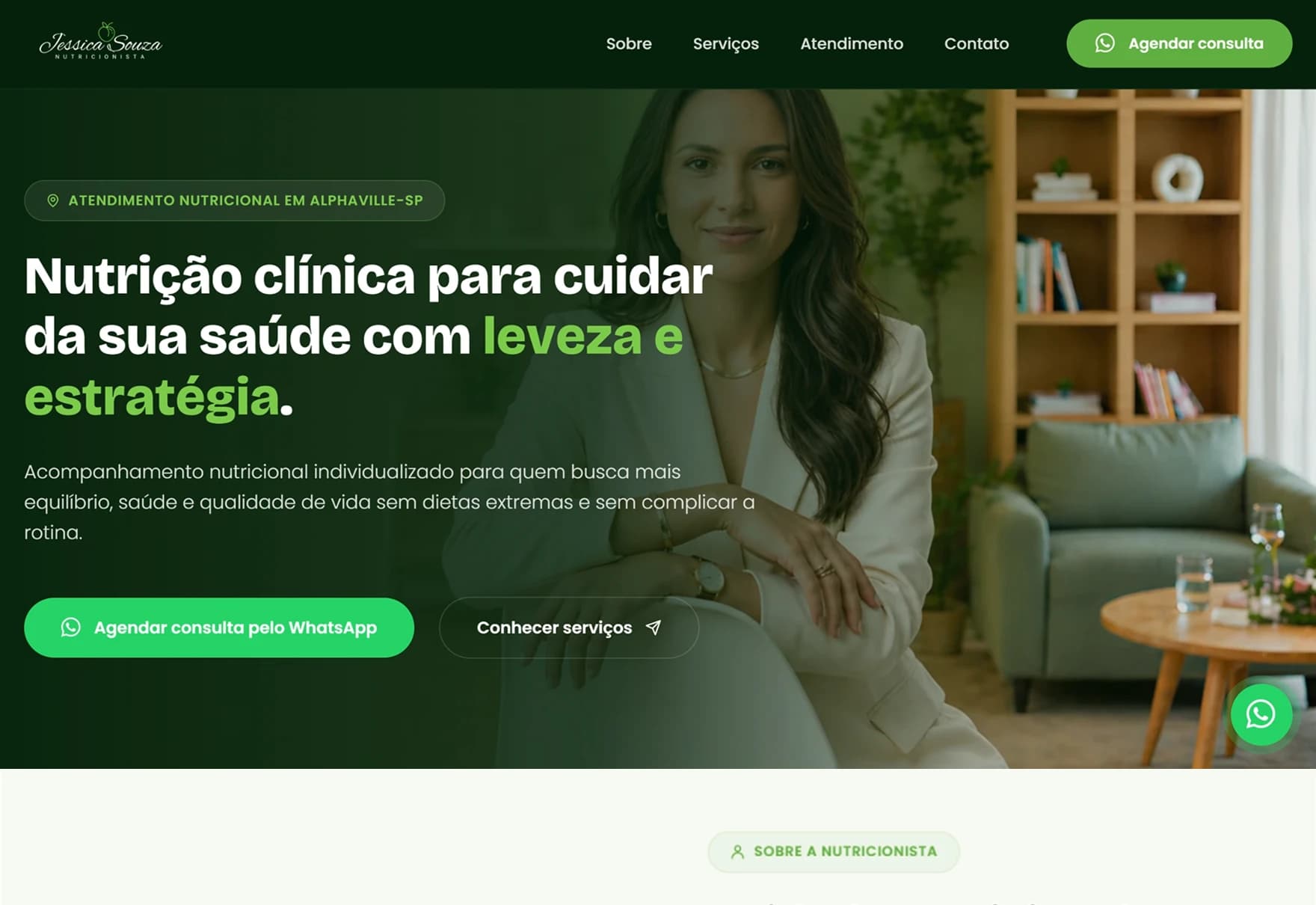 Landing page: Nutricionista Alphaville