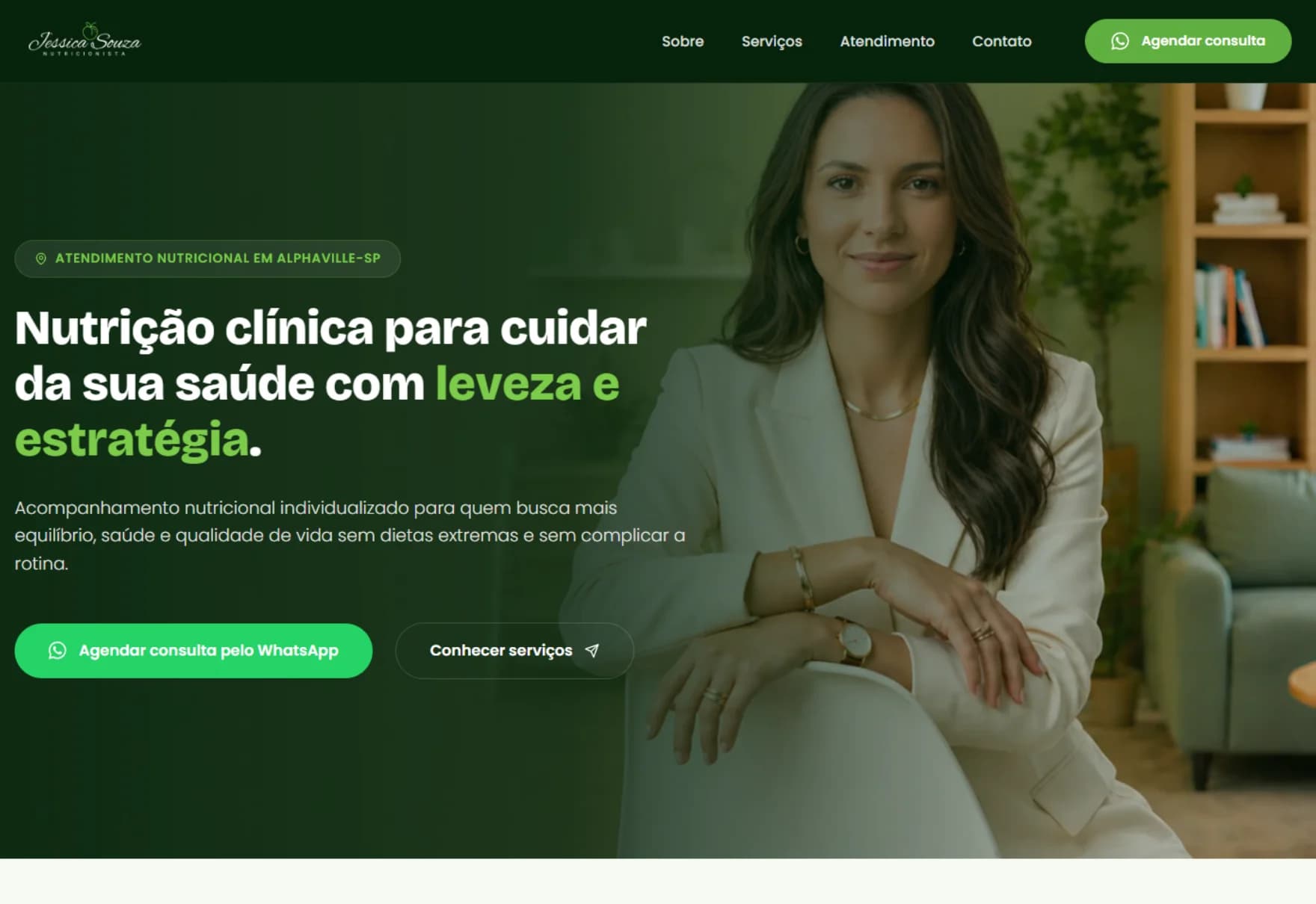 Landing page: Nutricionista Alphaville