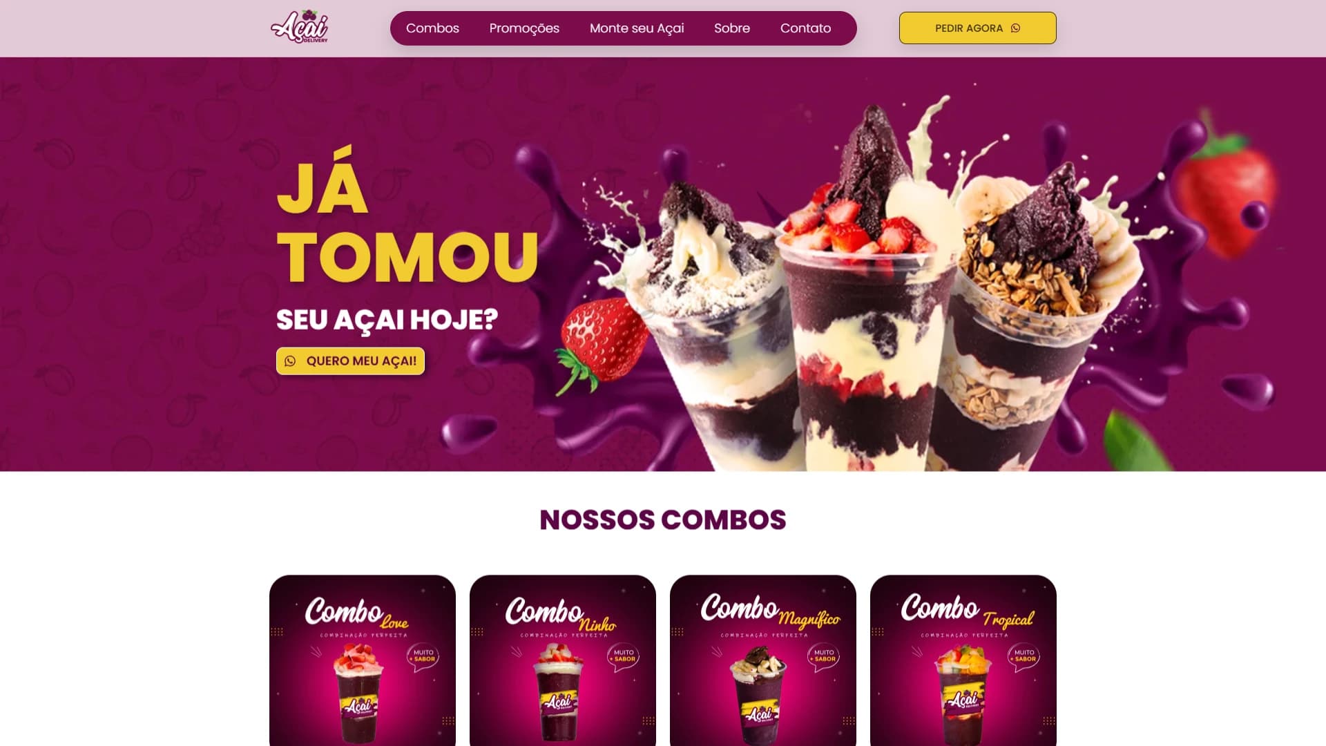 Capa do projeto Açaí Delivery