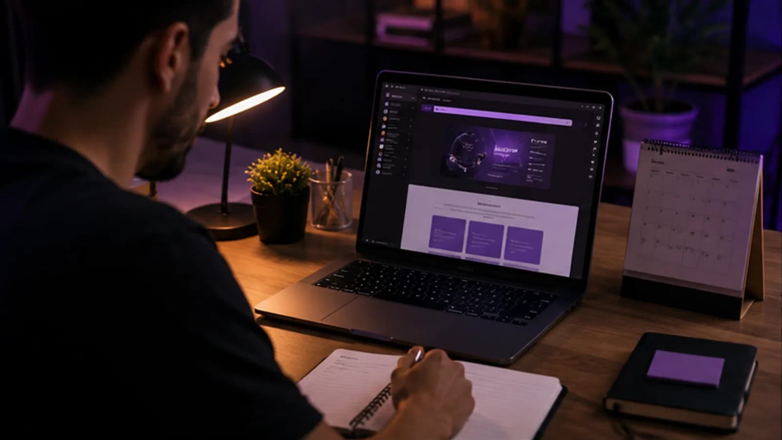 Calendário de campanha e landing page sendo preparada para a Black Friday