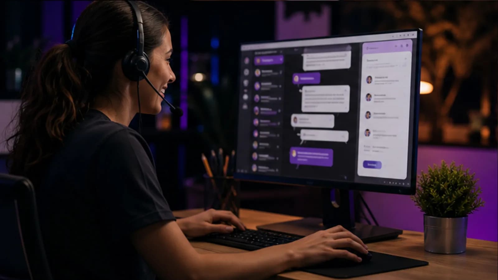 Atendimento humano trabalhando em conjunto com automações digitais